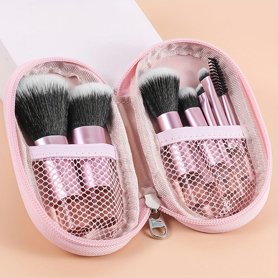 10pcs for hello kitty Mini Makeup Brush Set, Portable Travel with Storage Box, Powder Brush Contour Brush, Eyeshadow Brush, Eyebrow Brush Concealer Brush Kit, Professional Makeup Brushes, Women'S Cosmetics