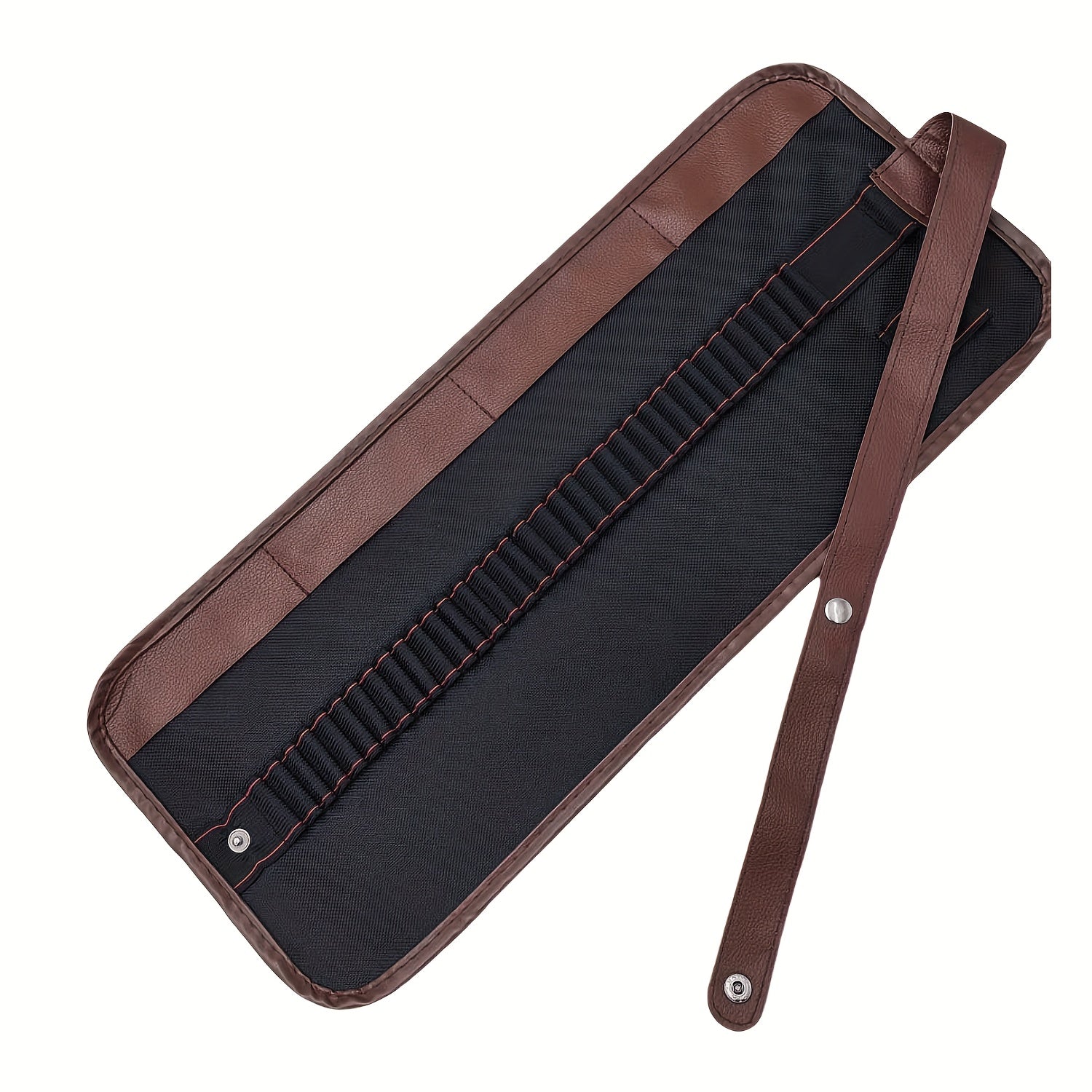 1 Durable Oxford Cloth and PU Combination Pencil Case - 36 Hole Large Capacity Pen Curtain, Brown Canvas Roll Daily Office Supplies Storage, Office Supplies and Accessories, Professional Drawing Supplies, Can Store Pencils, Carbon Pencils, Sharpener