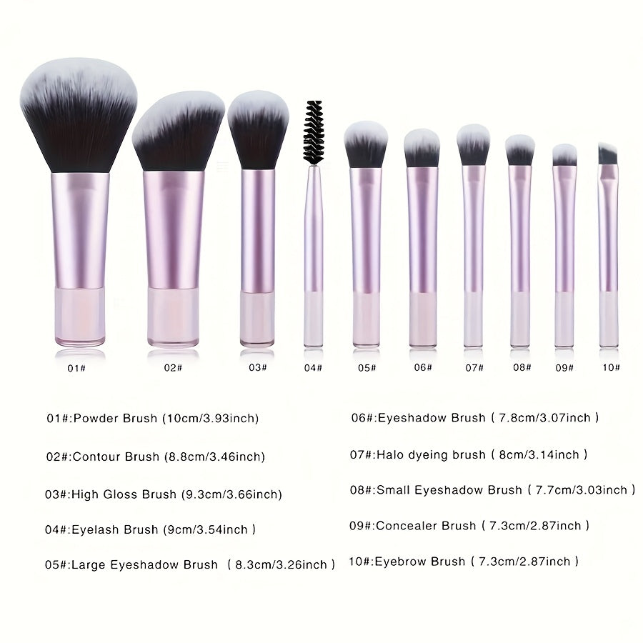 10pcs for hello kitty Mini Makeup Brush Set, Portable Travel with Storage Box, Powder Brush Contour Brush, Eyeshadow Brush, Eyebrow Brush Concealer Brush Kit, Professional Makeup Brushes, Women'S Cosmetics
